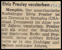 Elvis Presley - Freie Presse - DDR - 1977